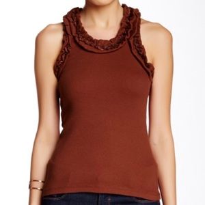 Burgundy Racerback Ruffle Tank Sz M, Worn Once